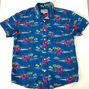 MEN'S TIPSY ELVES PREHISTORIC PARTY HAWAIIAN SHIRT - Size Small